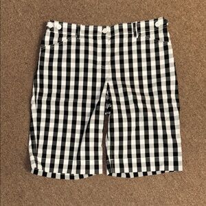 Jones New York Black and White Checkered Shorts